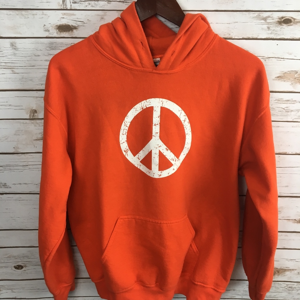 Peace John Lennon Men's Medium Orange Sweatshirt